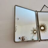 Triptych barber mirror 68x28cm