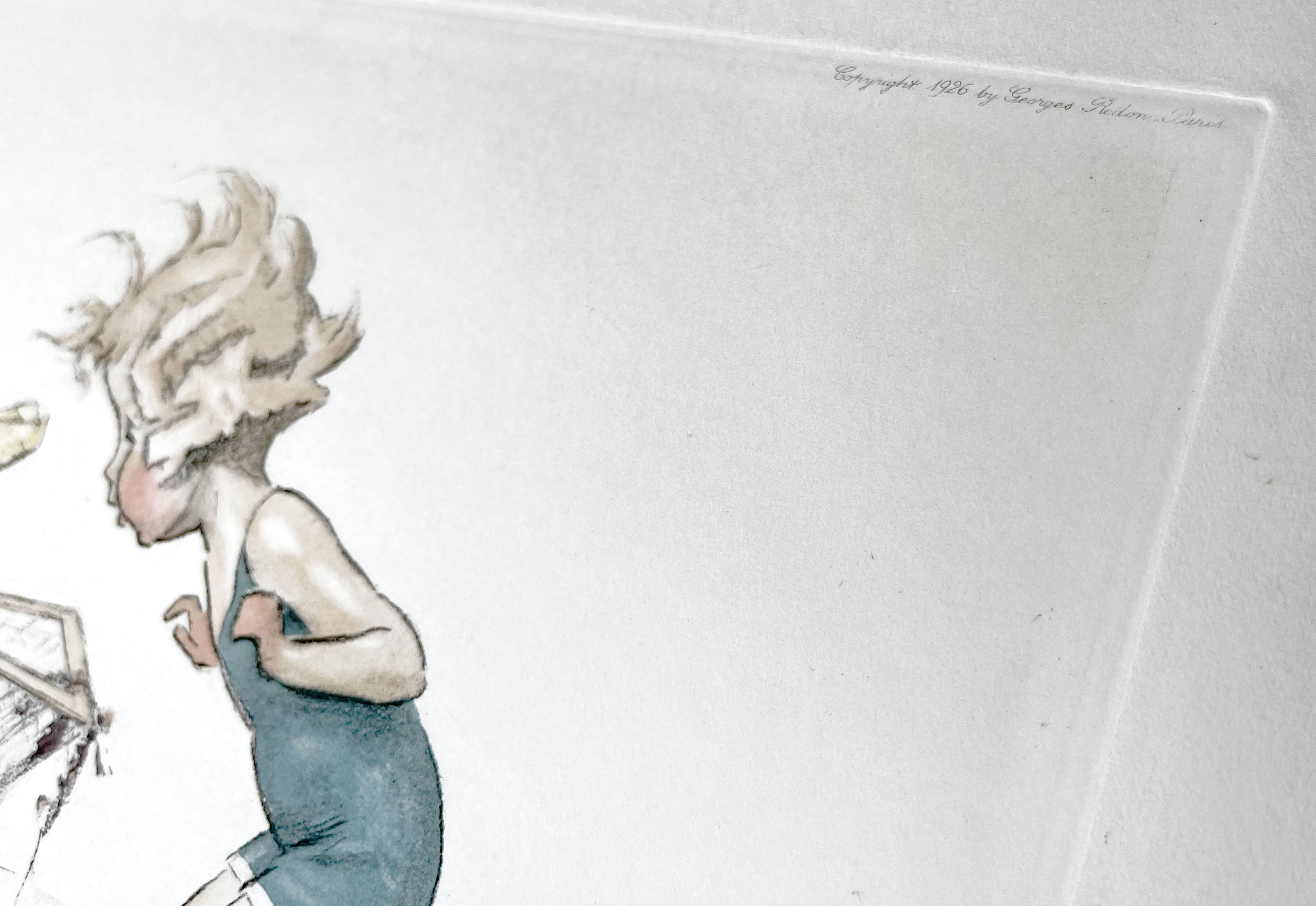 Lithograph “The secrets of the sea” by Georges Redon, 1926