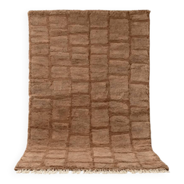 Tapis shag marocain moderne à motif quadrillage 250CMX150CM