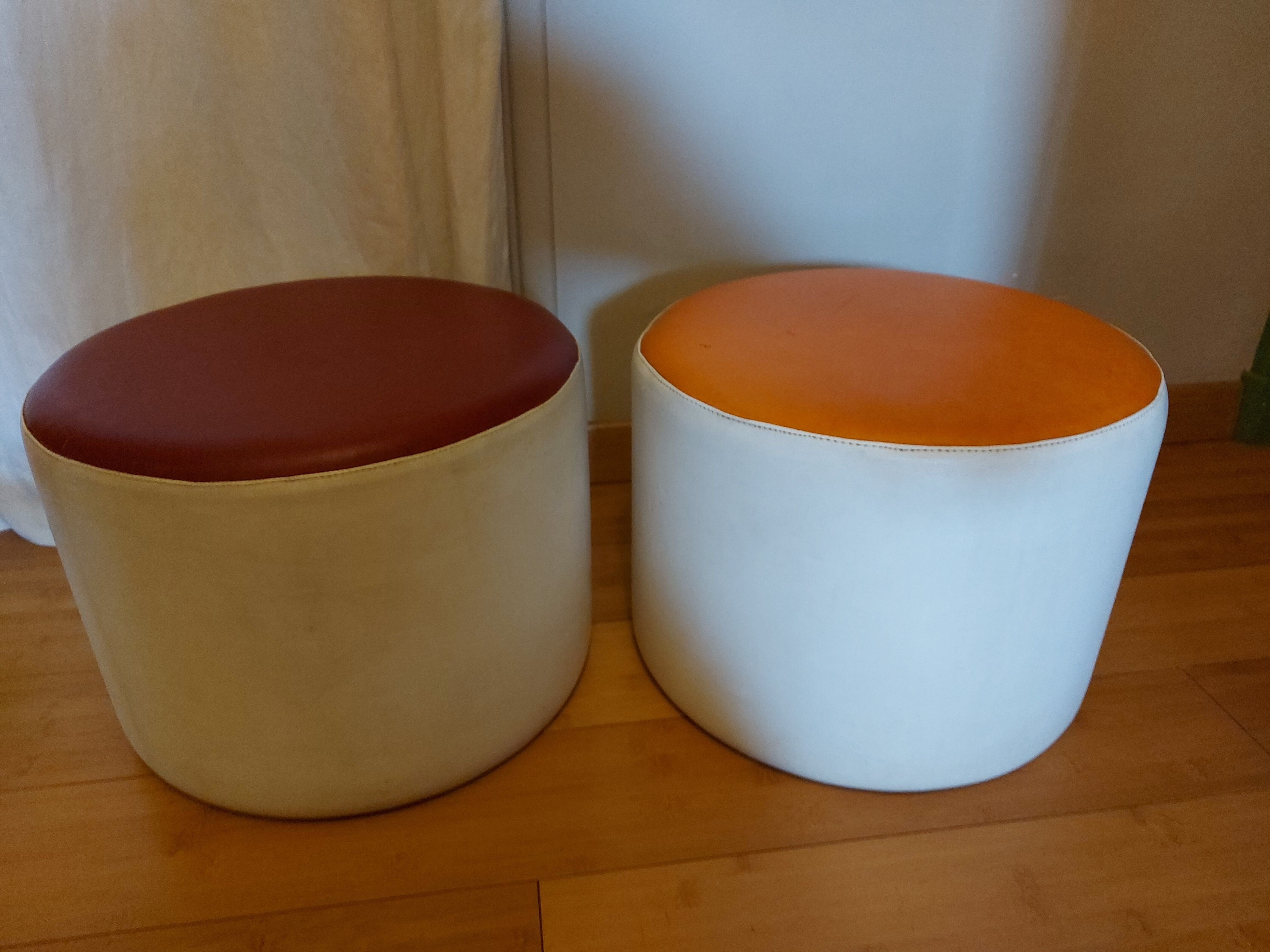 2 vintage skai beanbags, 70's