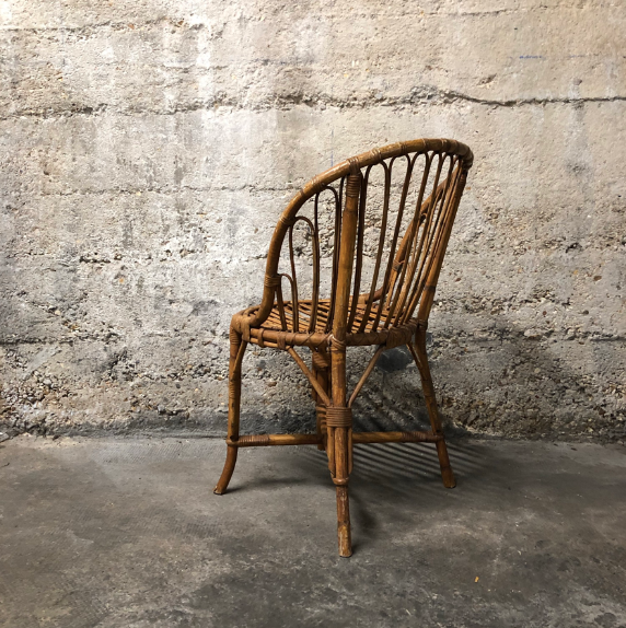 Vintage rattan basket chair
