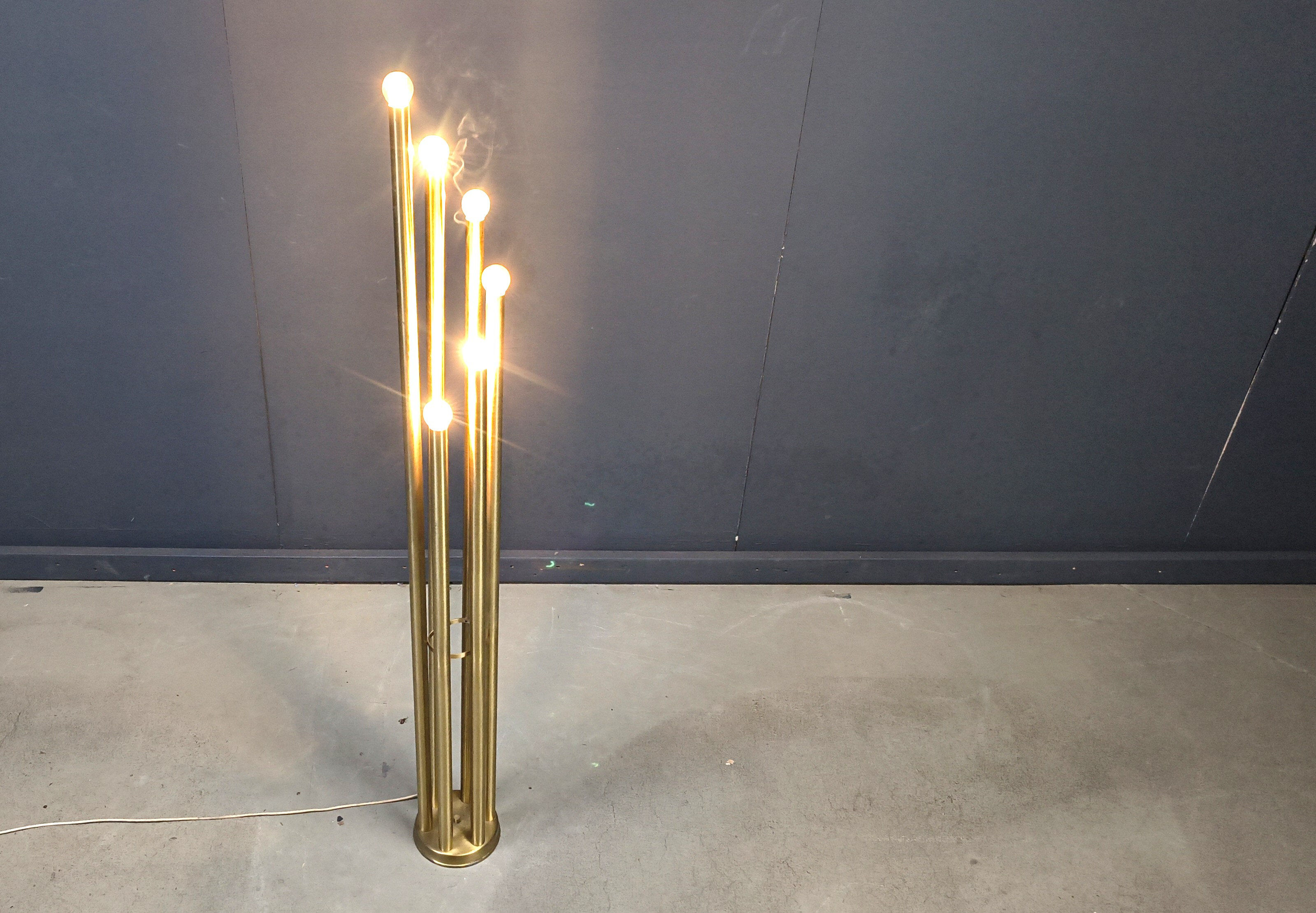 Vintage brass floor lamp, 1970s