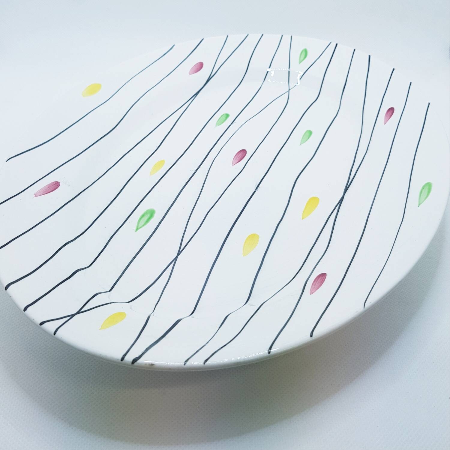 Mid century hand painted platter