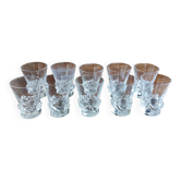 Série 10 verres cristal Daum France modèle Sorcy