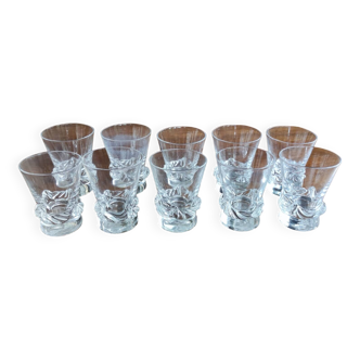 Série 10 verres cristal Daum France modèle Sorcy