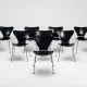 Arne Jacobsen set of eight 3107 Butterfly dining chairs Fritz Hansen Denmark 1967