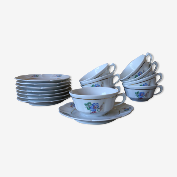 8 cups and their porcelain saucers