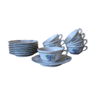 8 cups and their porcelain saucers