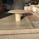 Travertin dining table octagonal