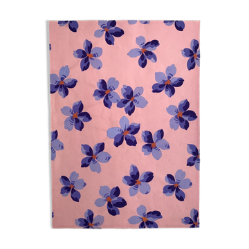 Original gouache on paper from Editions JEHLEM, floral decoration (purple), twentieth century, Paris