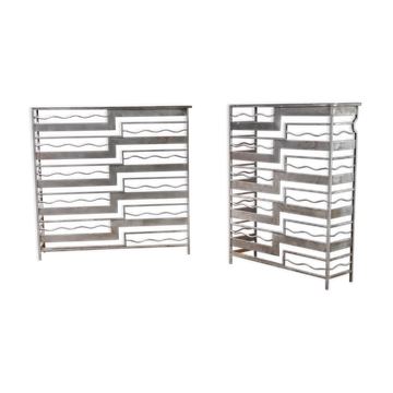 Vintage french metal geometric consoles