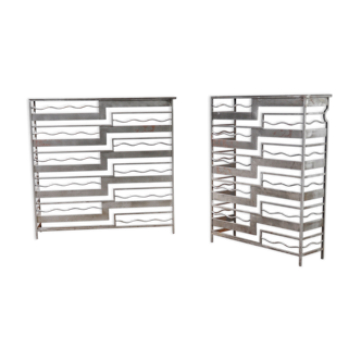 Vintage french metal geometric consoles