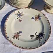 Clairefontaine earthenware plate and fruit bowl set, Saxe model
