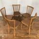 Series of 5 old baumann bistro chairs in curved wood