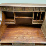Antique solid wood secretary desk, handcrafted cabinetry.