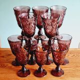 Set of 12 amethyst La Rochère glasses from Lyon