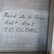 Peinture à l'huile du paysage de la Seine en France