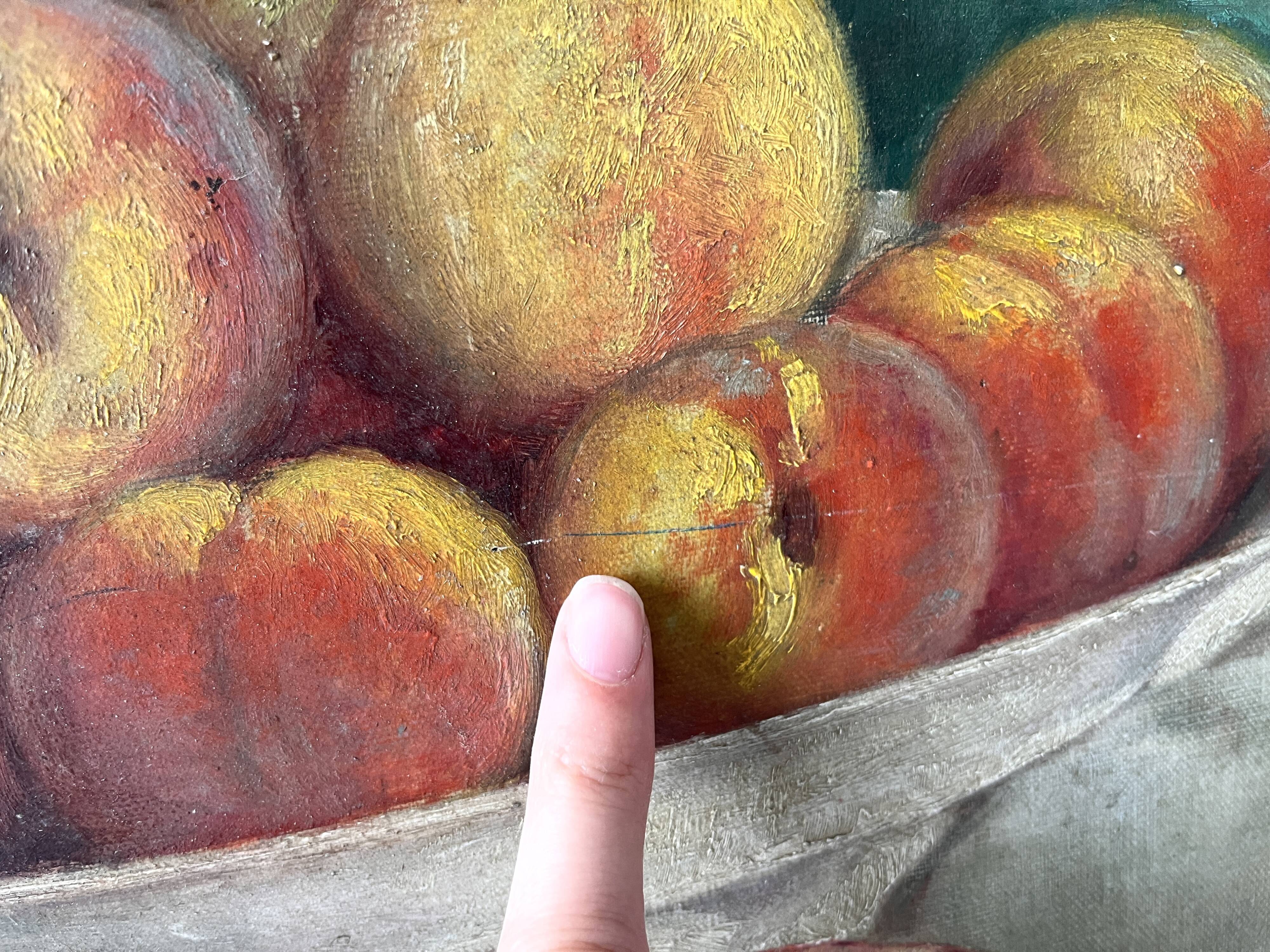 Still life with fruits, oil on canvas circa 1920