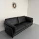 3-seater sofa Intertime I-Cielo black leather contemporary design