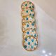 Mid Century Modern Vintage Set of 6 Rattan Coasters with a Pearl Finish