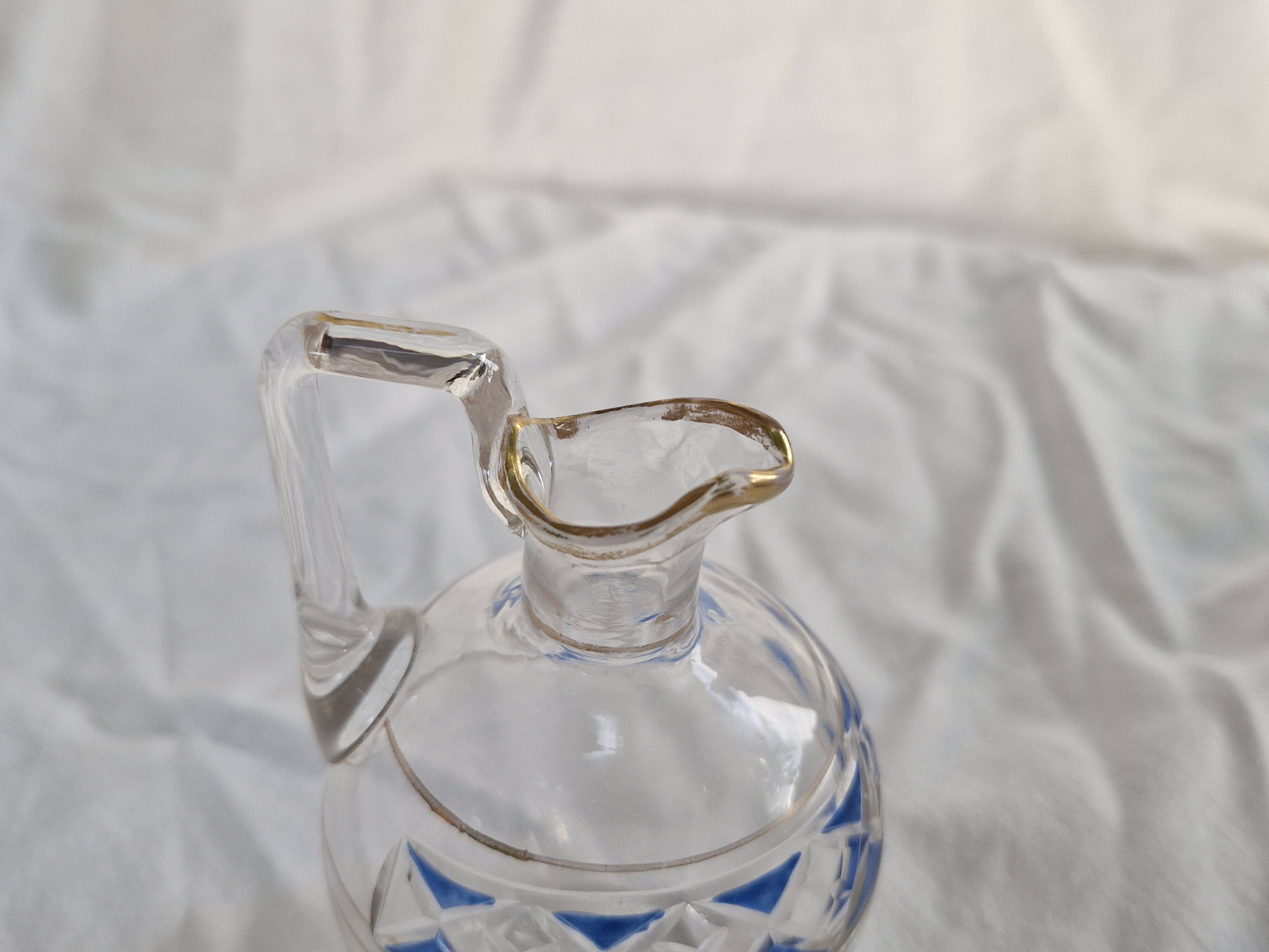 3 Antique Pieces Cut Crystal, Enameled - Early 20th Century