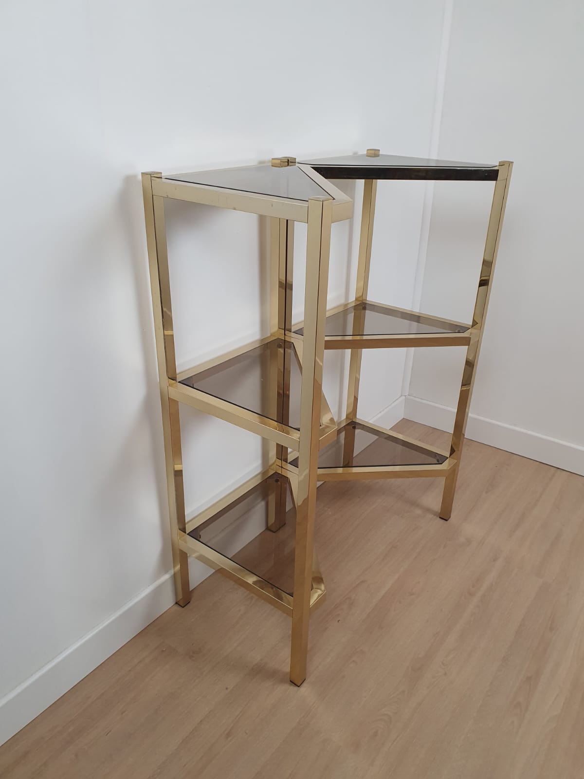 Pair of 70s corner shelves