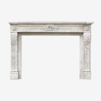 Louis XVl style fireplace in marble, xxth century