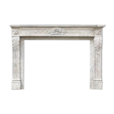 Louis XVl style fireplace in marble, xxth century