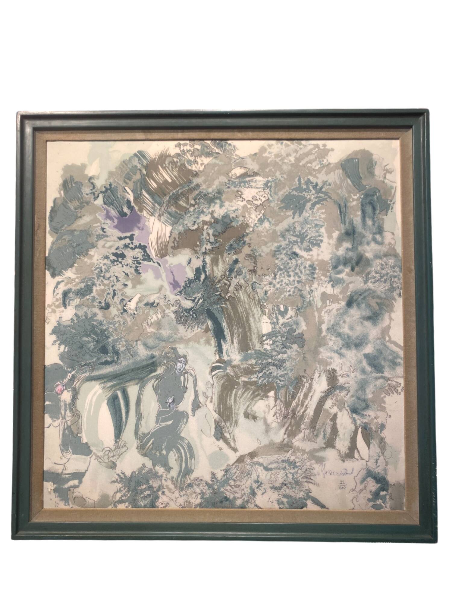 Silk painting signed Marceodol