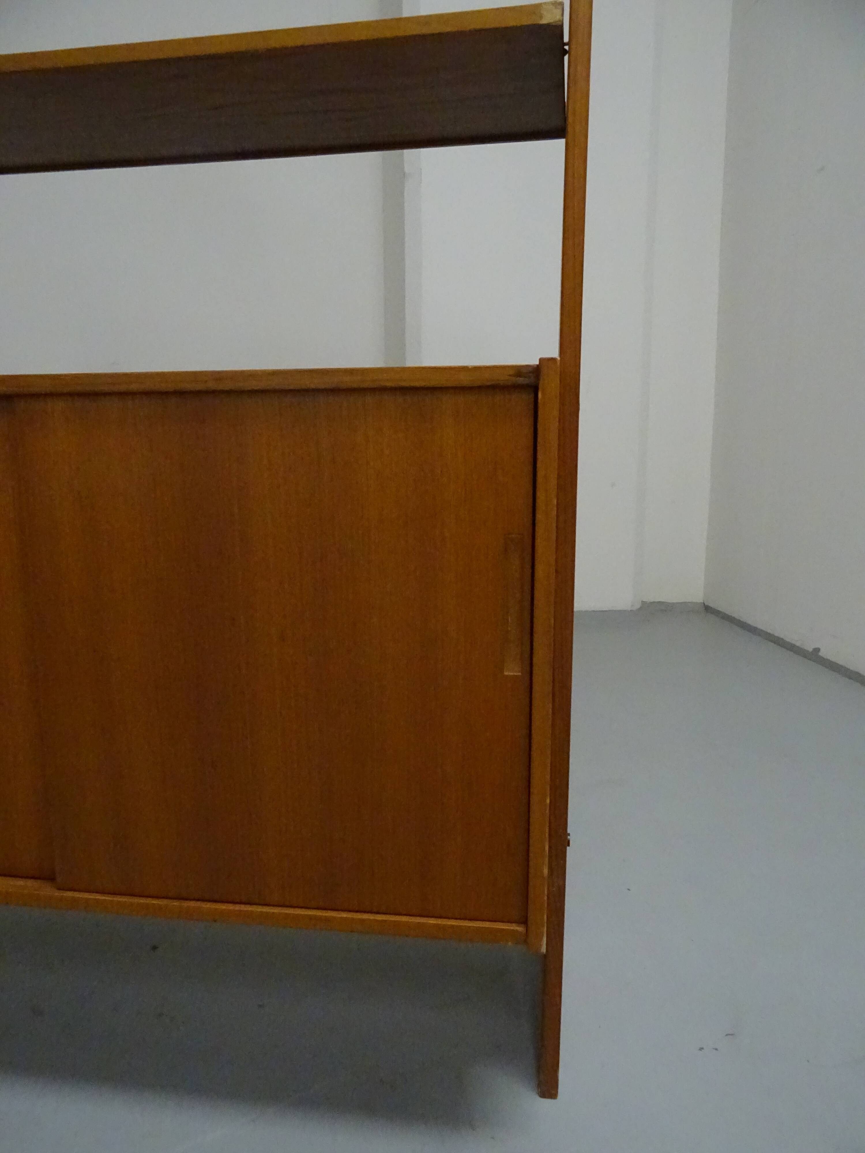 Pair of modernist Scandinavian libraries in teak, Sweden 1960