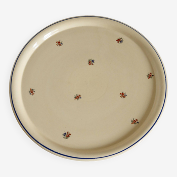 Large vintage earthenware tray stamped Badonviller floral pattern