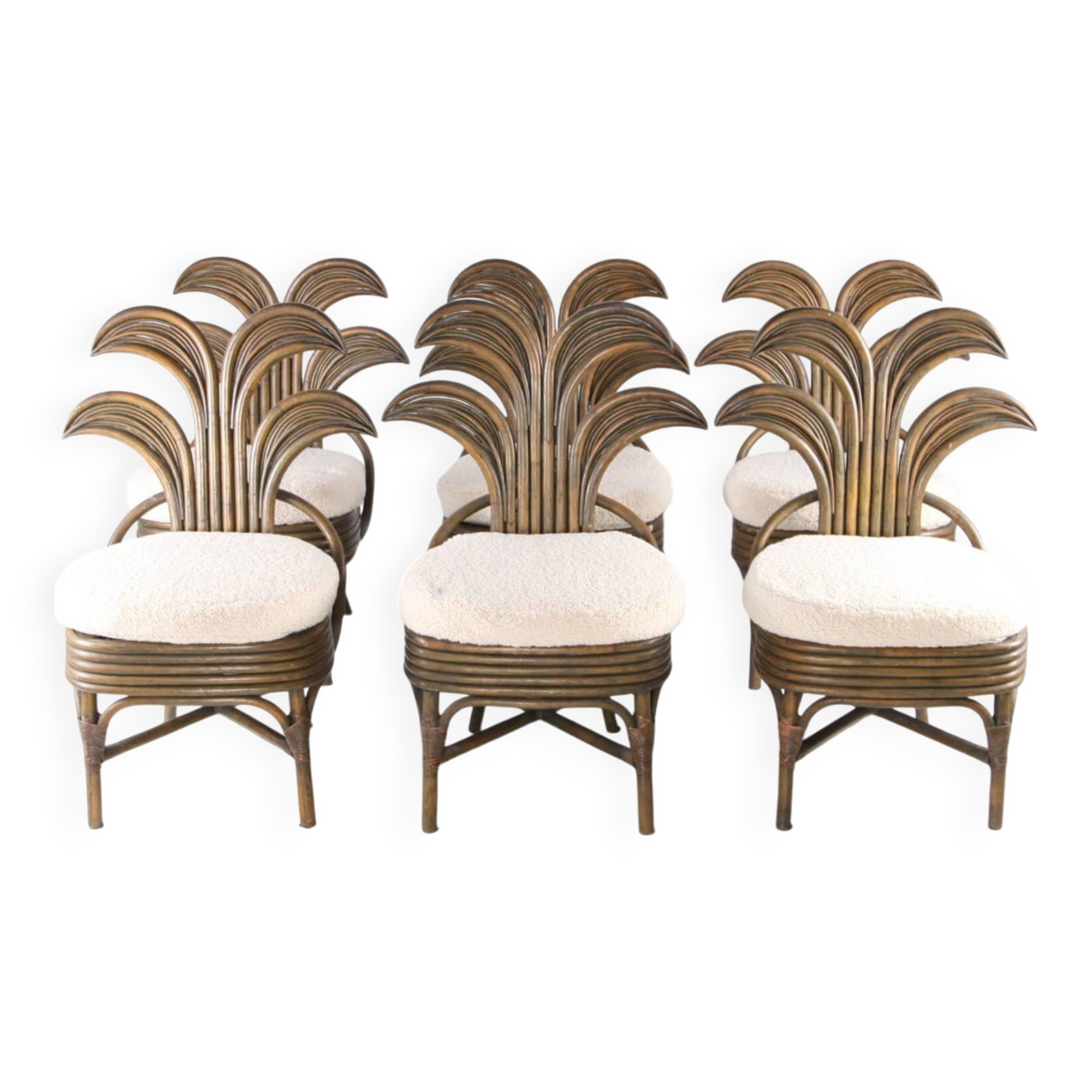 Set of 6 rattan chairs