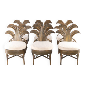 Suite de 6 chaises en rotin