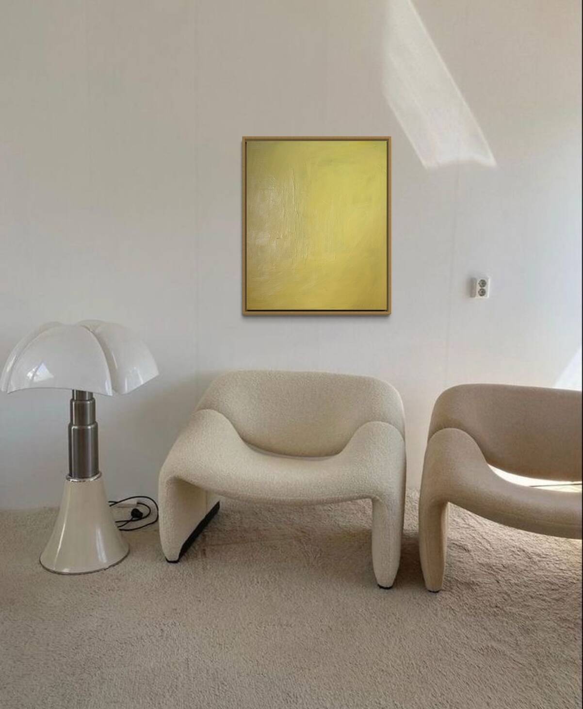 Abstract contemporary monochrome yellow background