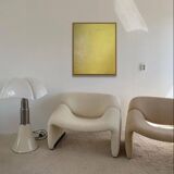 Abstract contemporary monochrome yellow background