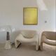 Abstract contemporary monochrome yellow background