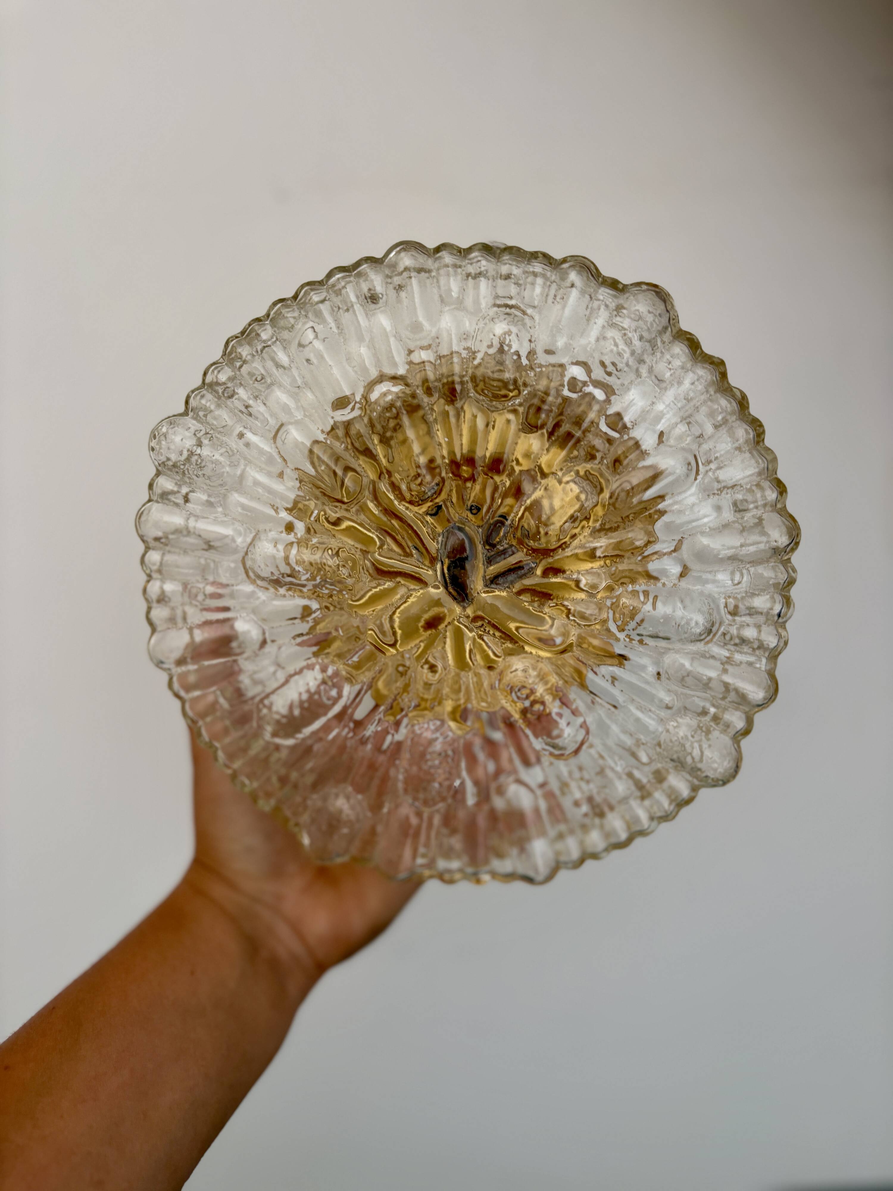 Vintage moulded glass wall or ceiling light globe