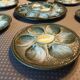 Vintage earthenware oyster set - Saint Clement, 1 dish + 6 plates