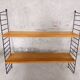 Vintage wall shelf in cherry and black metal Style String Tomado