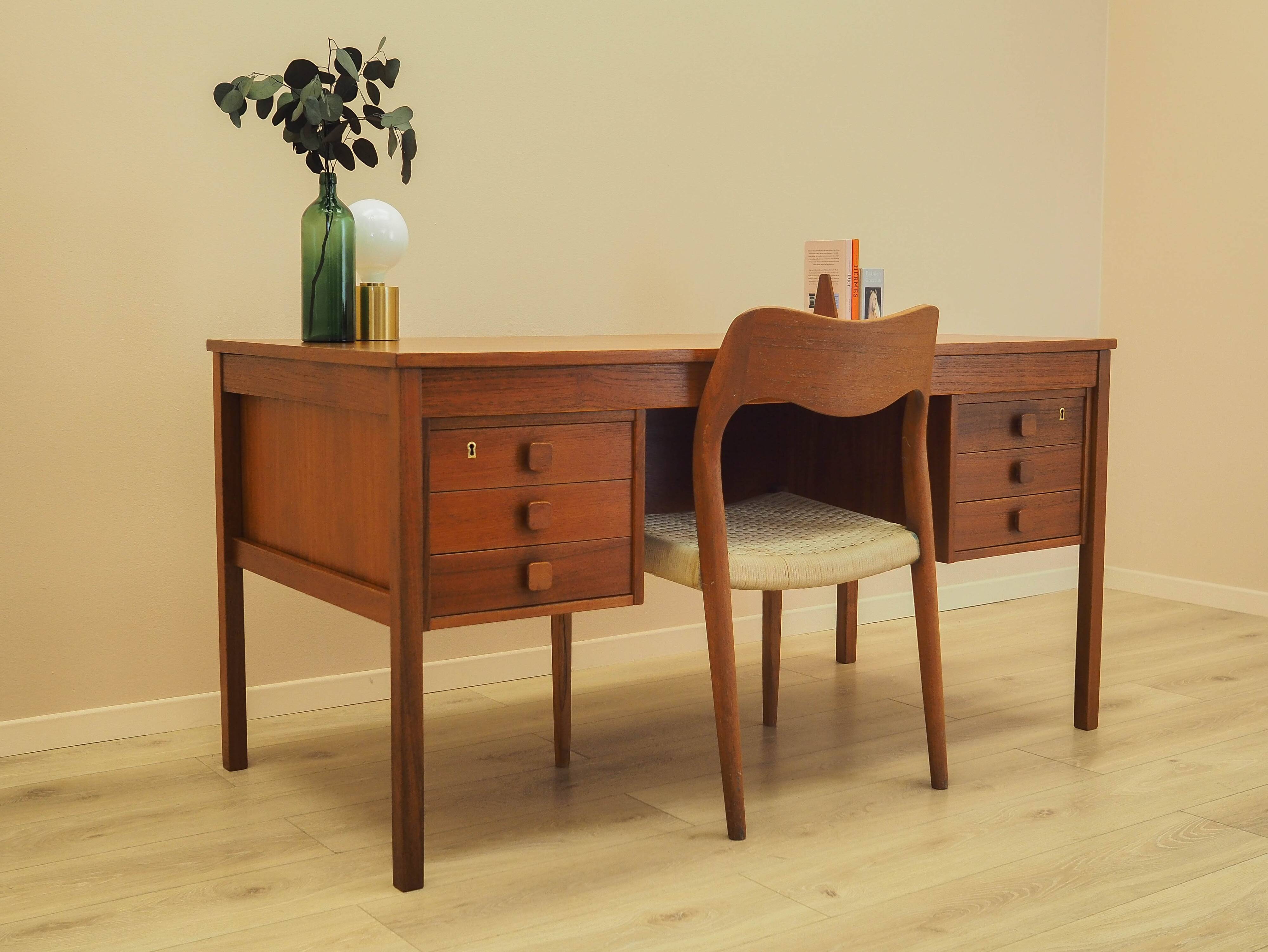 Teak desk with drawers, Denmark, 1960s