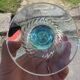 Set of 6 liqueur glasses in transparent blue bicoloured portieux glass
