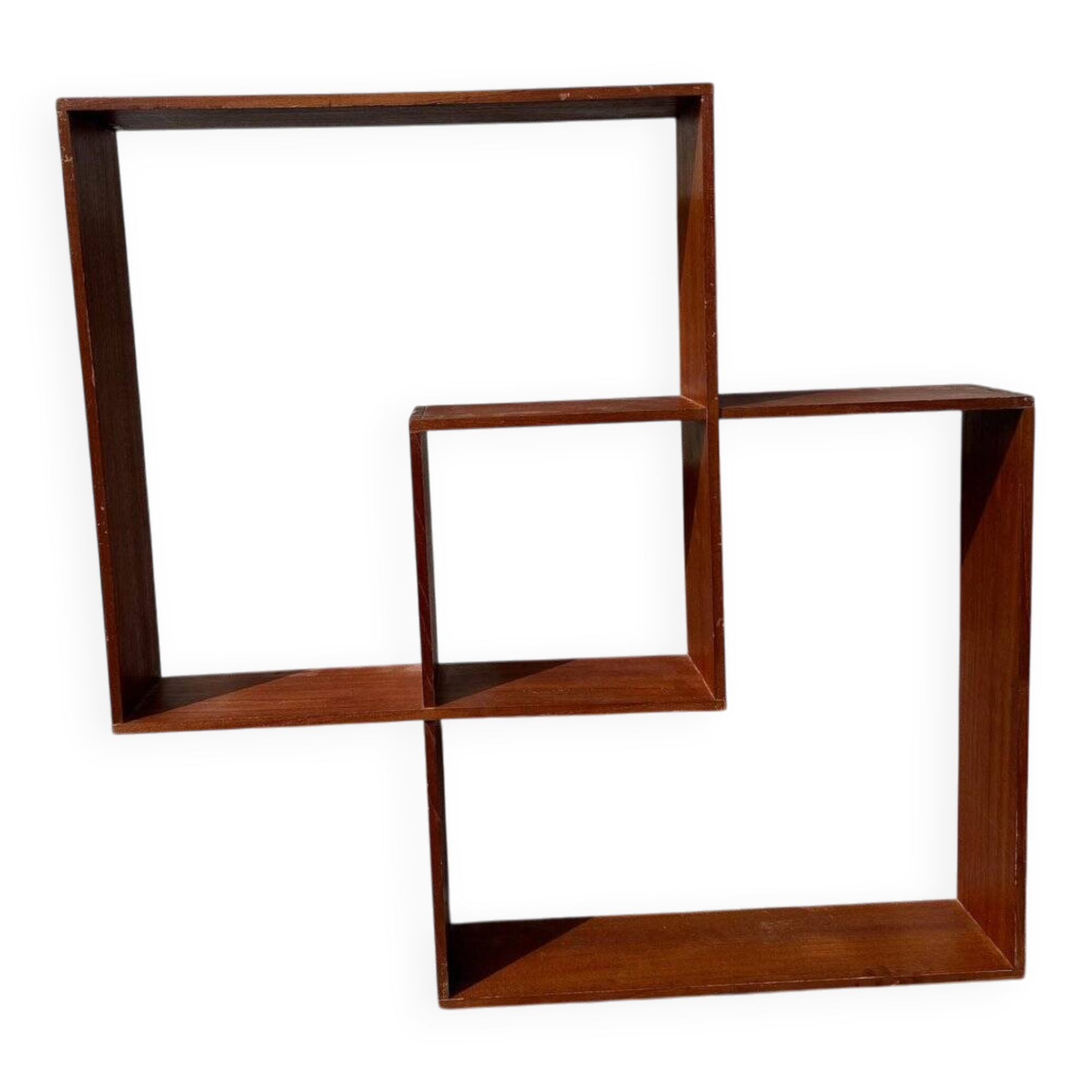 Danish sculptural teak shelf, 1968