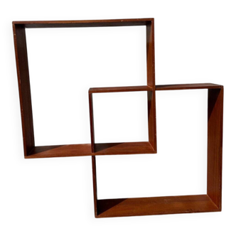 Danish sculptural teak shelf, 1968