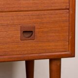 Danish teak chest of drawers or small sideboard, 3 large drawers, 1960.