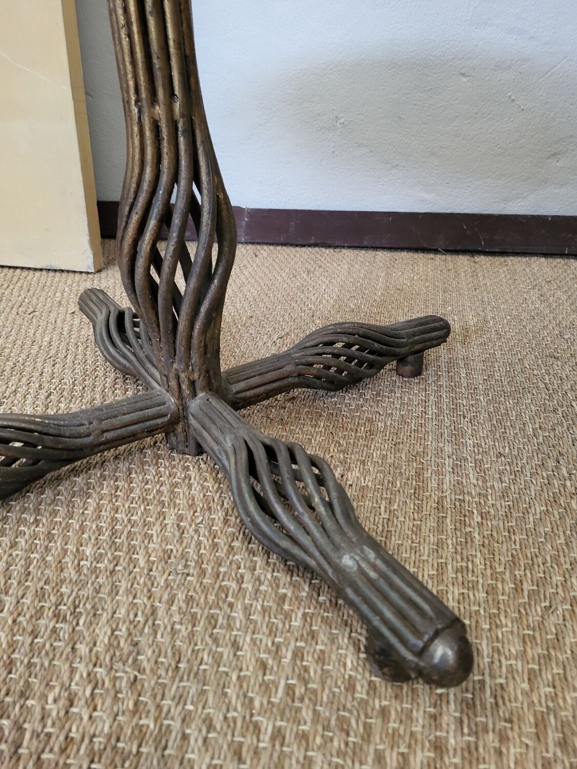 1970s modernist coffee table in smoked glass and metal.