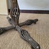 1970s modernist coffee table in smoked glass and metal.