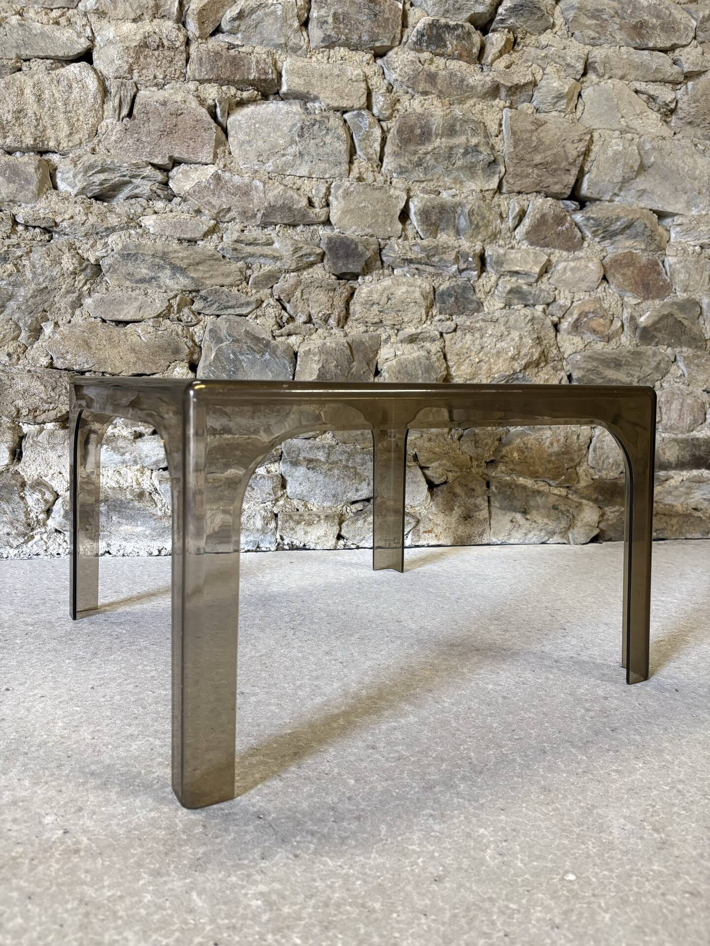 Square coffee table in moulded plastic, 1970