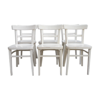 Set of 6 chairs painted wooden