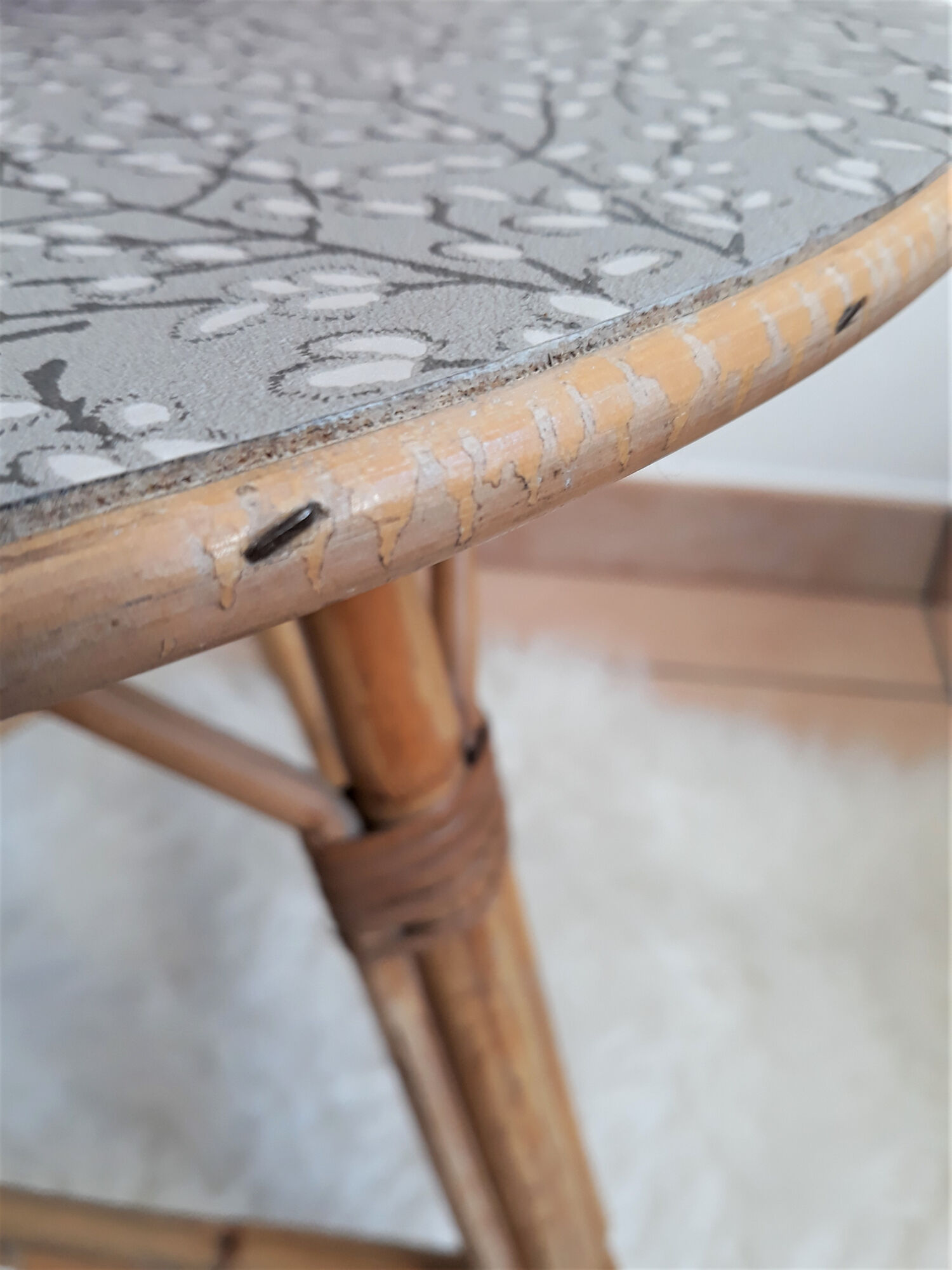 Table en rotin vintage 1960