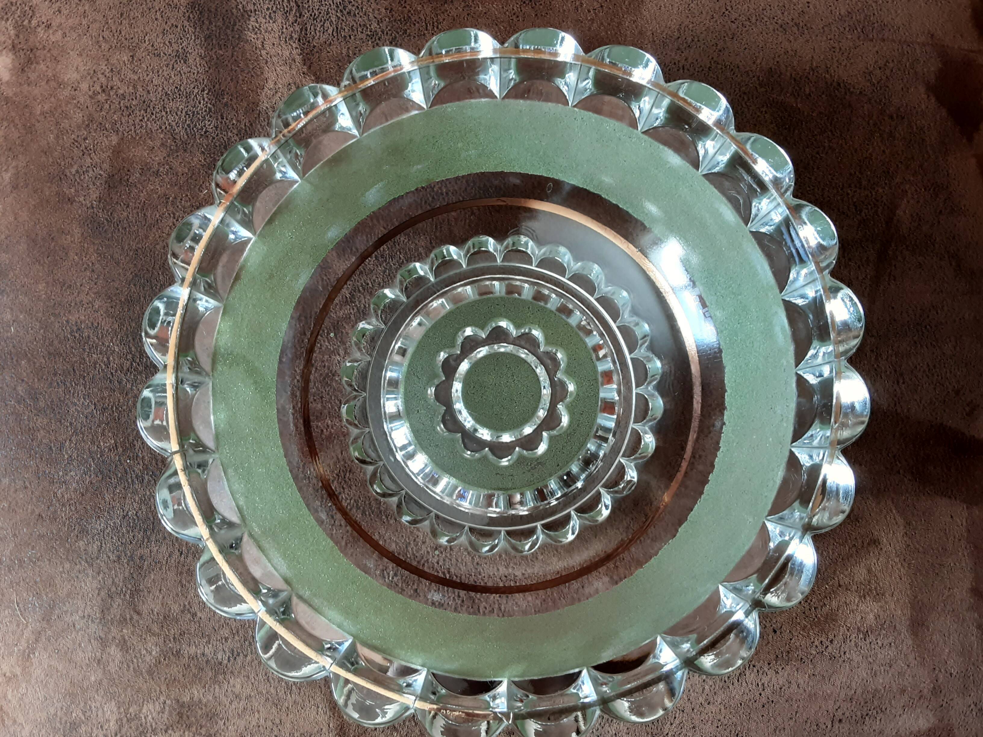 Vintage glass salad bowl